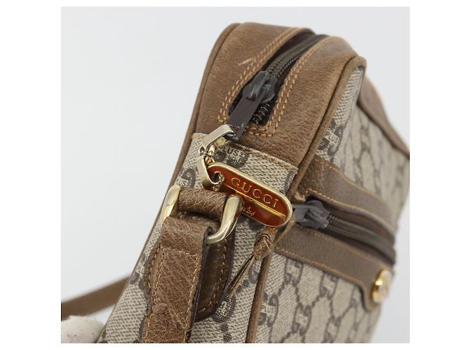 Borsa a tracolla GUCCI GG Plus Supreme PVC Beige Oro Auth bs36024 D'oro - vista 20