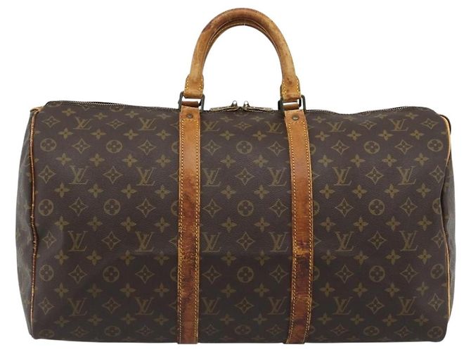LOUIS VUITTON Monogram Keepall 50 Boston Bag M41426 LV Auth 190842 - view 13