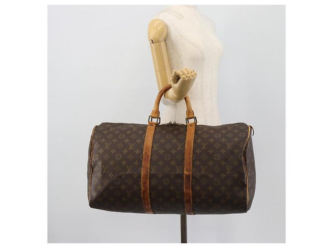 LOUIS VUITTON Monogram Keepall 50 Boston Bag M41426 LV Auth 190842 - view 20