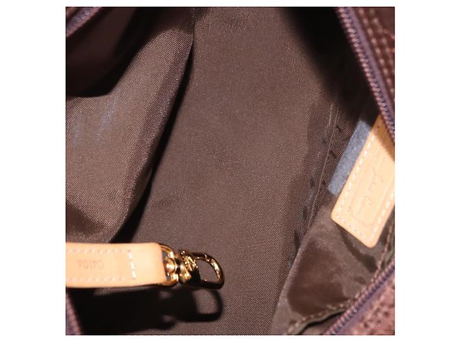Borsa a Mano MCM Vicetos Logogram Nylon Marrone Oro Auth bs35982A D'oro - vista 11