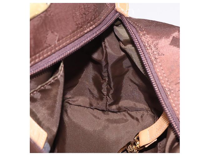 Borsa a Mano MCM Vicetos Logogram Nylon Marrone Oro Auth bs35982A D'oro - vista 20