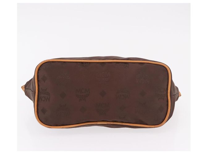 Borsa a Mano MCM Vicetos Logogram Nylon Marrone Oro Auth bs35982A D'oro - vista 5