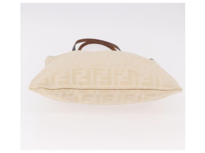 FENDI Zucca Canvas Tote Bag Beige Silber Auth 190476A - Ansicht 6