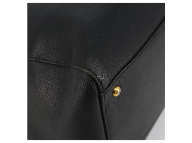 Borsa a Spalla CHANEL con Catena in Pelle Caviar Nera e Oro CC Auth 186613V Nero D'oro - vista 14