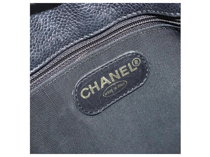 Borsa a Spalla CHANEL con Catena in Pelle Caviar Nera e Oro CC Auth 186613V Nero D'oro - vista 17