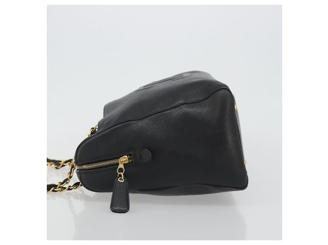 Borsa a Spalla CHANEL con Catena in Pelle Caviar Nera e Oro CC Auth 186613V Nero D'oro - vista 4