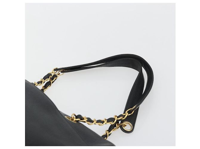 Borsa a Spalla CHANEL con Catena in Pelle Caviar Nera e Oro CC Auth 186613V Nero D'oro - vista 8