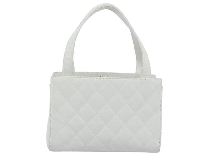 Borsa CHANEL in pelle di agnello bianco oro CC Auth mr2763V D'oro - vista 2
