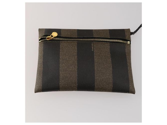 FENDI Borsa a Spalla Pecan PVC 2 Set Marrone Nero Auth bs35857 - vista 10
