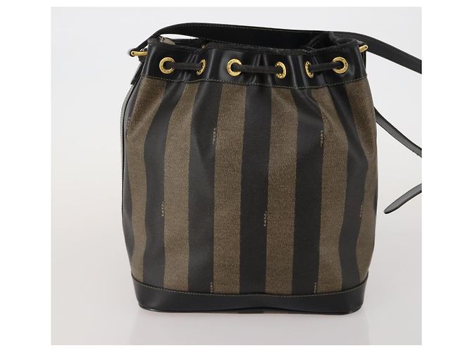 FENDI Borsa a Spalla Pecan PVC 2 Set Marrone Nero Auth bs35857 - vista 3