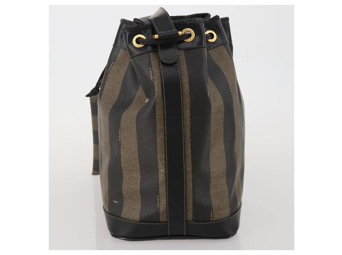 FENDI Borsa a Spalla Pecan PVC 2 Set Marrone Nero Auth bs35857 - vista 4