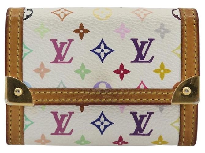 LOUIS VUITTON Münzbeutel Pla Coin Purse Multicolor White M92657 Auth 190685 Weiß - Ansicht 13