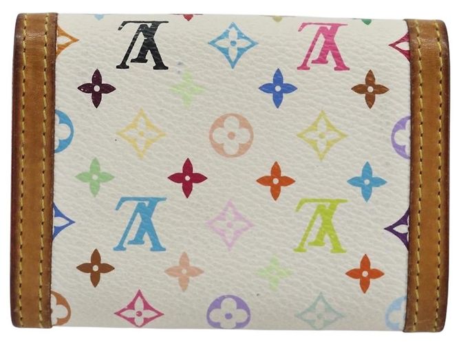 LOUIS VUITTON Münzbeutel Pla Coin Purse Multicolor White M92657 Auth 190685 Weiß - Ansicht 2