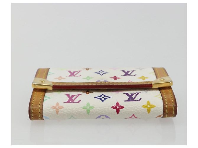 LOUIS VUITTON Münzbeutel Pla Coin Purse Multicolor White M92657 Auth 190685 Weiß - Ansicht 6