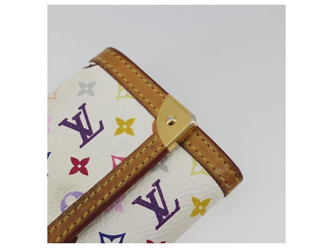 LOUIS VUITTON Münzbeutel Pla Coin Purse Multicolor White M92657 Auth 190685 Weiß - Ansicht 8