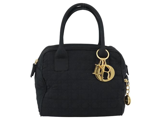 Borsa Christian Dior Canage in tela nera e oro Auth 190803 Nero D'oro - vista 13