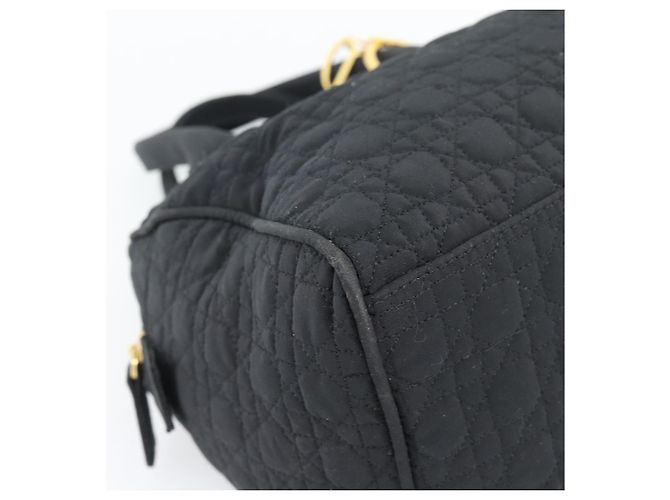 Borsa Christian Dior Canage in tela nera e oro Auth 190803 Nero D'oro - vista 14