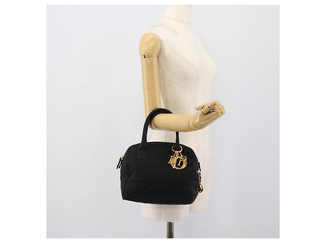 Borsa Christian Dior Canage in tela nera e oro Auth 190803 Nero D'oro - vista 23