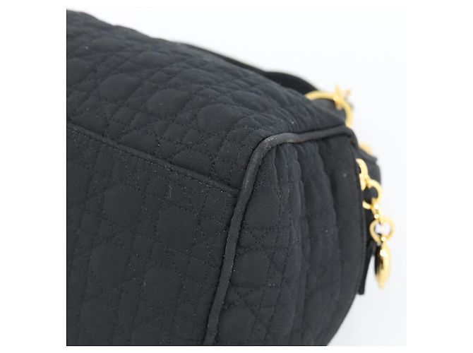 Borsa Christian Dior Canage in tela nera e oro Auth 190803 Nero D'oro - vista 9