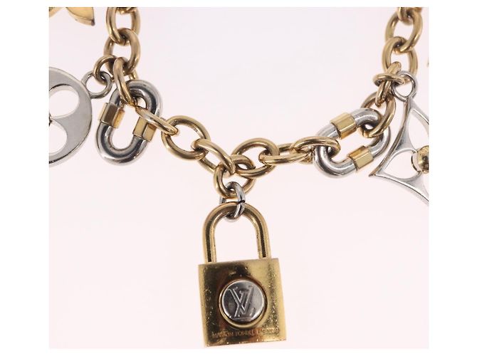 Charm per borsa Chain LV Padlock LOUIS VUITTON in metallo Tonalità Oro M00538 LV Auth 190446M - vista 9