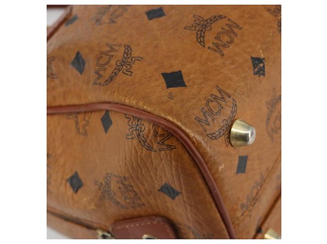 Borsa MCM Vicetos in PVC e pelle marrone oro Auth BA13884 D'oro - vista 14