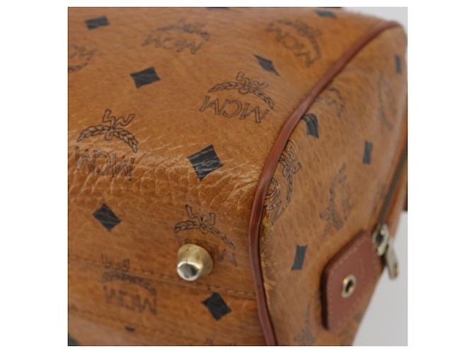Borsa MCM Vicetos in PVC e pelle marrone oro Auth BA13884 D'oro - vista 15