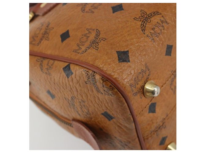 Borsa MCM Vicetos in PVC e pelle marrone oro Auth BA13884 D'oro - vista 16