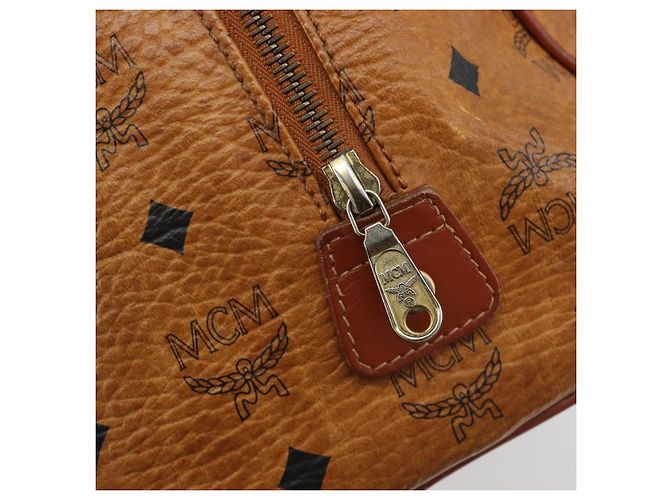 Borsa MCM Vicetos in PVC e pelle marrone oro Auth BA13884 D'oro - vista 17