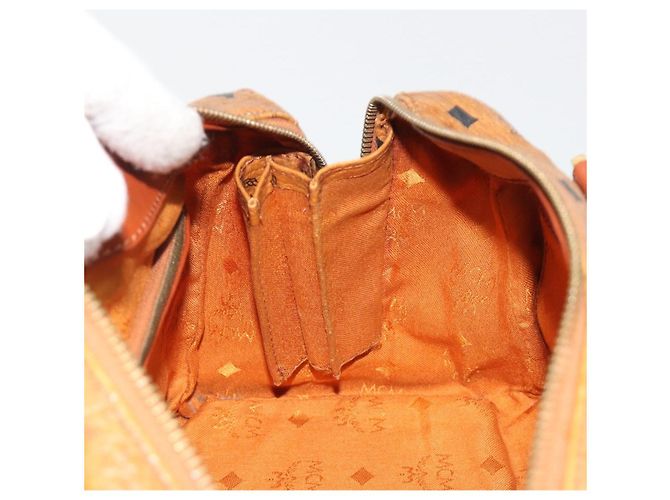 Borsa MCM Vicetos in PVC e pelle marrone oro Auth BA13884 D'oro - vista 18