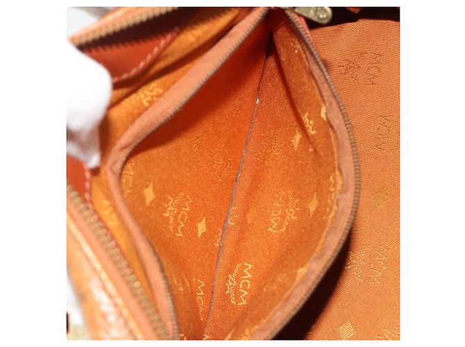 Borsa MCM Vicetos in PVC e pelle marrone oro Auth BA13884 D'oro - vista 21