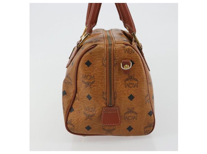Borsa MCM Vicetos in PVC e pelle marrone oro Auth BA13884 D'oro - vista 3