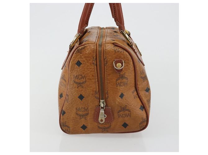Borsa MCM Vicetos in PVC e pelle marrone oro Auth BA13884 D'oro - vista 4