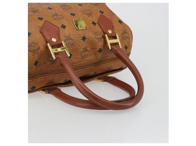 Borsa MCM Vicetos in PVC e pelle marrone oro Auth BA13884 D'oro - vista 7