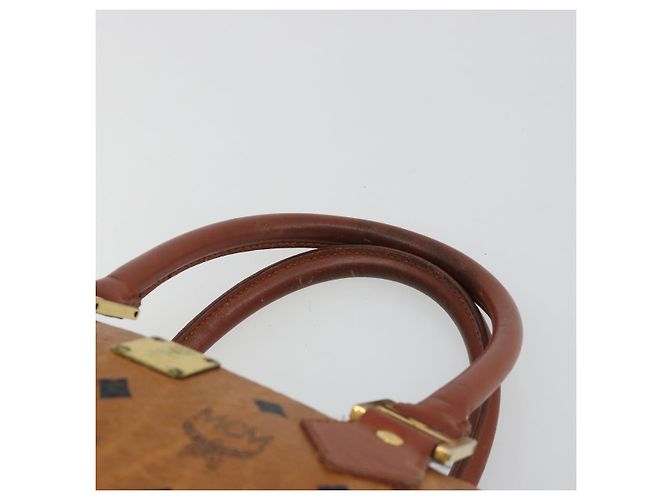 Borsa MCM Vicetos in PVC e pelle marrone oro Auth BA13884 D'oro - vista 8
