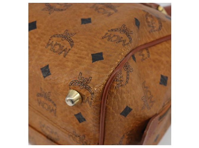 Borsa MCM Vicetos in PVC e pelle marrone oro Auth BA13884 D'oro - vista 9