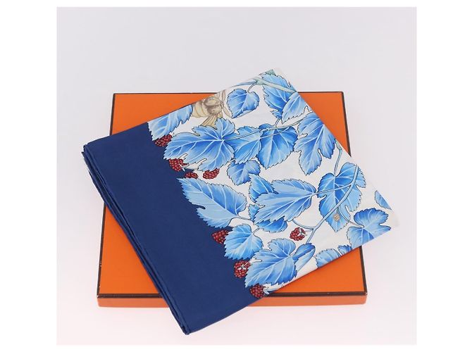 Hermès HERMES Carre 90 Sciarpa L'ARBRE de SOIE Seta Blu Autentica 189417M - vista 12