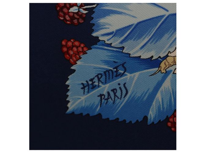 Hermès HERMES Carre 90 Sciarpa L'ARBRE de SOIE Seta Blu Autentica 189417M - vista 14
