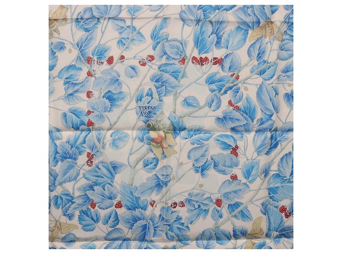 Hermès HERMES Carre 90 Sciarpa L'ARBRE de SOIE Seta Blu Autentica 189417M - vista 21