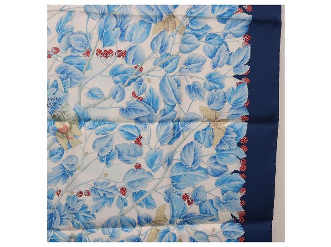 Hermès HERMES Carre 90 Sciarpa L'ARBRE de SOIE Seta Blu Autentica 189417M - vista 22