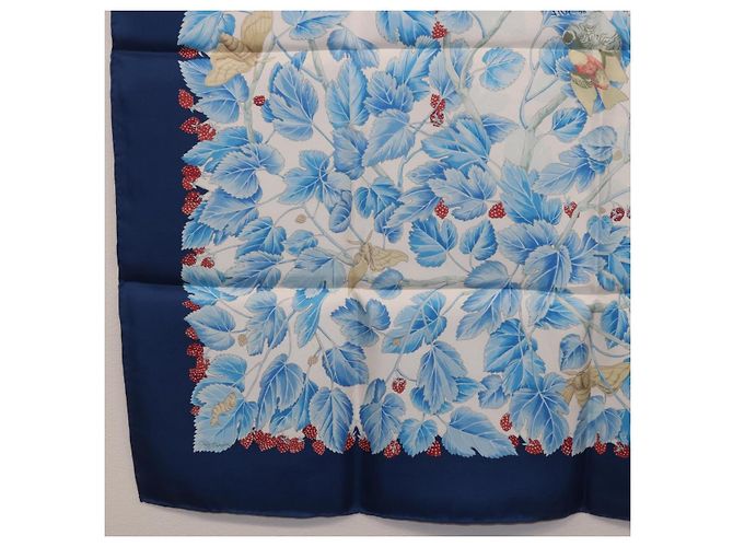 Hermès HERMES Carre 90 Sciarpa L'ARBRE de SOIE Seta Blu Autentica 189417M - vista 23