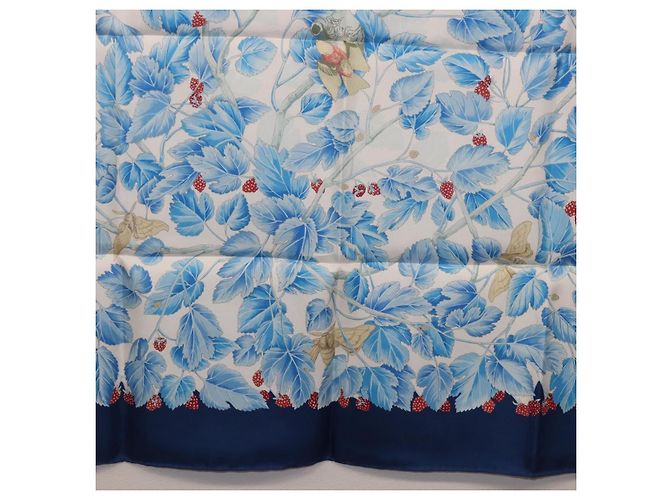 Hermès HERMES Carre 90 Sciarpa L'ARBRE de SOIE Seta Blu Autentica 189417M - vista 24
