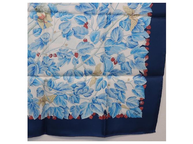 Hermès HERMES Carre 90 Sciarpa L'ARBRE de SOIE Seta Blu Autentica 189417M - vista 25