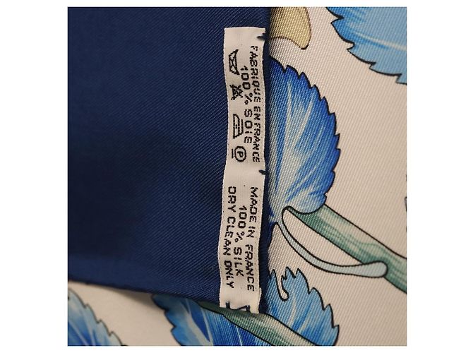 Hermès HERMES Carre 90 Sciarpa L'ARBRE de SOIE Seta Blu Autentica 189417M - vista 26