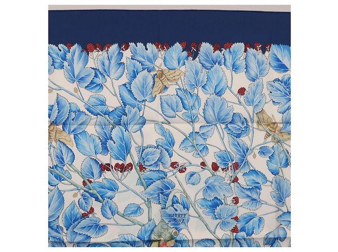 Hermès HERMES Carre 90 Sciarpa L'ARBRE de SOIE Seta Blu Autentica 189417M - vista 3