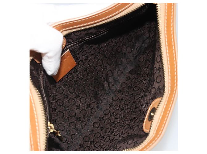 Céline Clutch con catena CELINE C Macadam in scamosciato marrone e oro Auth ka5100A D'oro - vista 10