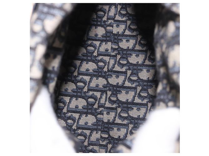 Christian Dior Oblique Jacquard Lady Dior Medium Rattan Navy Auth BA14029SAM Beige Blu navy - vista 11