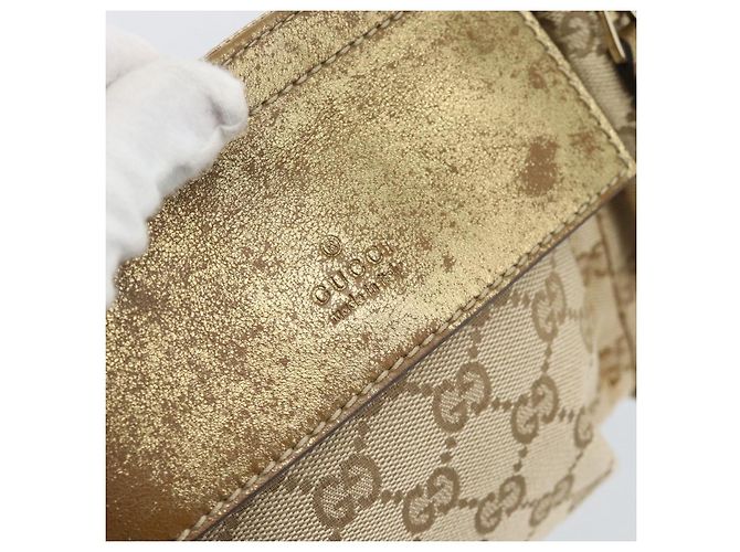 Marsupio GUCCI GG Canvas Beige Oro 28566 Auth ka5124 D'oro - vista 10