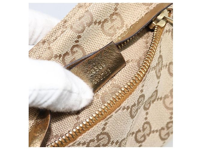 Marsupio GUCCI GG Canvas Beige Oro 28566 Auth ka5124 D'oro - vista 12