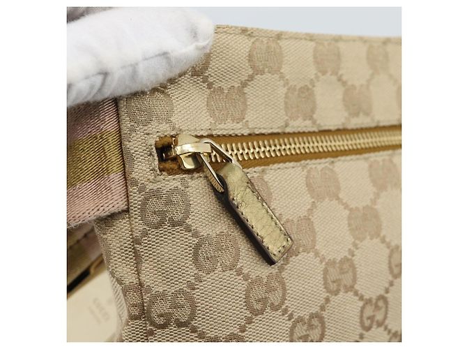 Marsupio GUCCI GG Canvas Beige Oro 28566 Auth ka5124 D'oro - vista 18