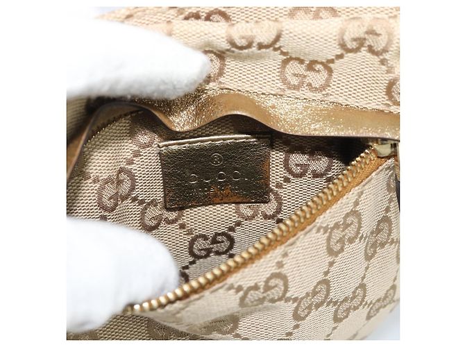 Marsupio GUCCI GG Canvas Beige Oro 28566 Auth ka5124 D'oro - vista 19